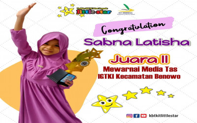 Selamat kepada Ananda Sabna Latisha mendapatkan Juara II Lomba Mewarnai Tas